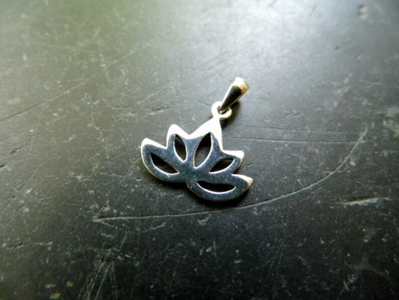 Pendant, sterling silver, dainty, lotus, jewelry, women, girl image 1