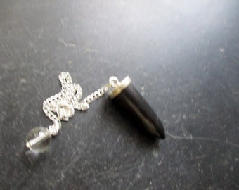 Pendulum, Pointed pendulum, Shungite, metal, black, Wicca, Shaman