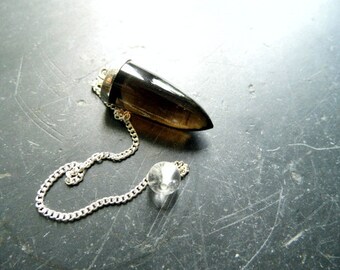 Smoky quartz pendulum, silver pendulum, pendulum, silver, smoky quartz, pointed pendulum, magic, esotericism