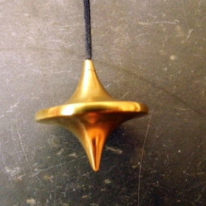 Pendulum, brass, UFO, small, with tip, esoteric, shaman, Wicca