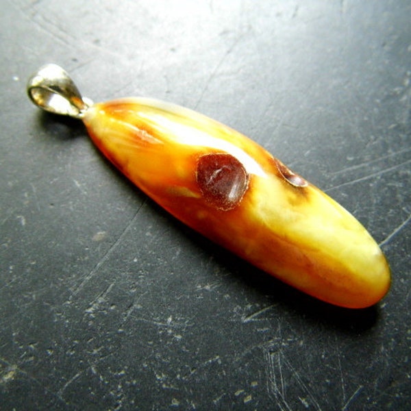 Hanger, Amber, Zilver, Geel, Natuur, Unisex