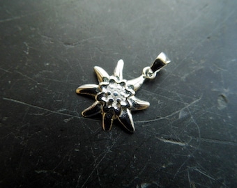 Edelweiss, Anhänger, Sterlingsilber, Silber, Blume, Schmuck, Kette, Dirndl, klein