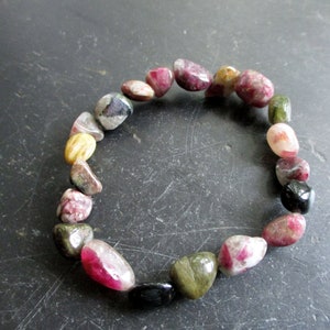 Bracelet, Tourmaline, Tourmaline colorful, Unisex, Watermelon Tourmaline