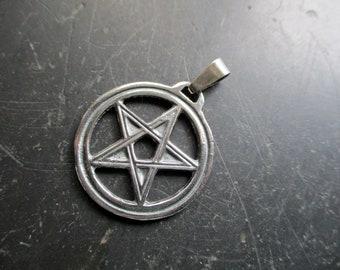 pendant, pentagram, silver, amulet, in circle, shaman, wicca, protection, special offer