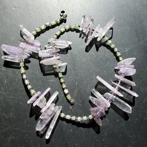necklace, amethyst, serpentine, green, purple, sterling silver, jewelry, women