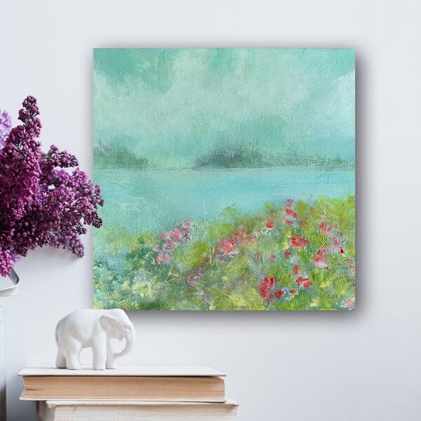 Teal Painting - Etsy
