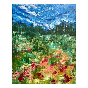 Palette Knife Landscape Painting: Acrylic Impasto Art, 20x16