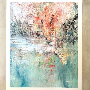 Abstract Trees Giclee Print: Vertical Forest Painting (8x10 Unframed)