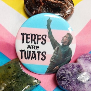 Trans Izzy Hands Pride Button