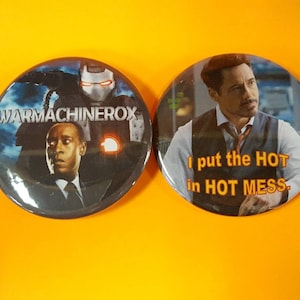 Set of 2 Tony and Rhodey Buttons