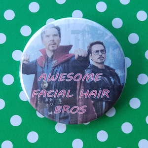 Awesome Facial Hair Bros Button