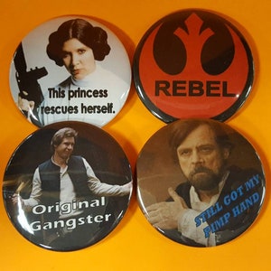 Set of 4 Star Wars Rebel Buttons