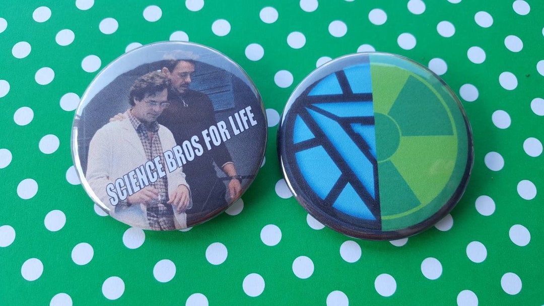 Set of Two Science Bros Buttons - Etsy