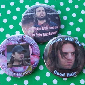 Set of Three Bucky Barnes Buttons