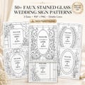 Stained Glass Wedding Welcome Sign Template Bundle, 53 Faux Stained Glass Patterns, Editable Canva, PDF + PNG, 3 Sizes product logo