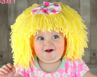 Cabbage Patch Hat, Beanie Wig, Children, Toddler, Pageant Costume, Cabbage Patch Inspired, Photo Props baby Clothes