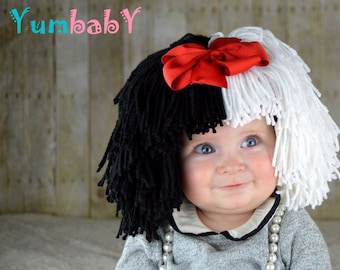 Cruella Deville Wig Halloween Costume for Girls, Black and White Wigs