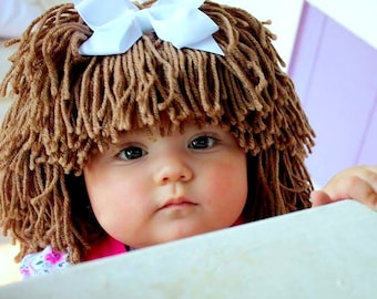 Cabbage Patch-Inspired Baby Hat Winter Beanie Photo Prop Baby Girls Fashion Hair Wig Baby Costume Winter Fashion Gift Ideas