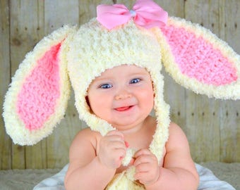 Bunny Hat Easter Bunny Hat Baby Bunny Ears Beanie Pink Rabbit Hats