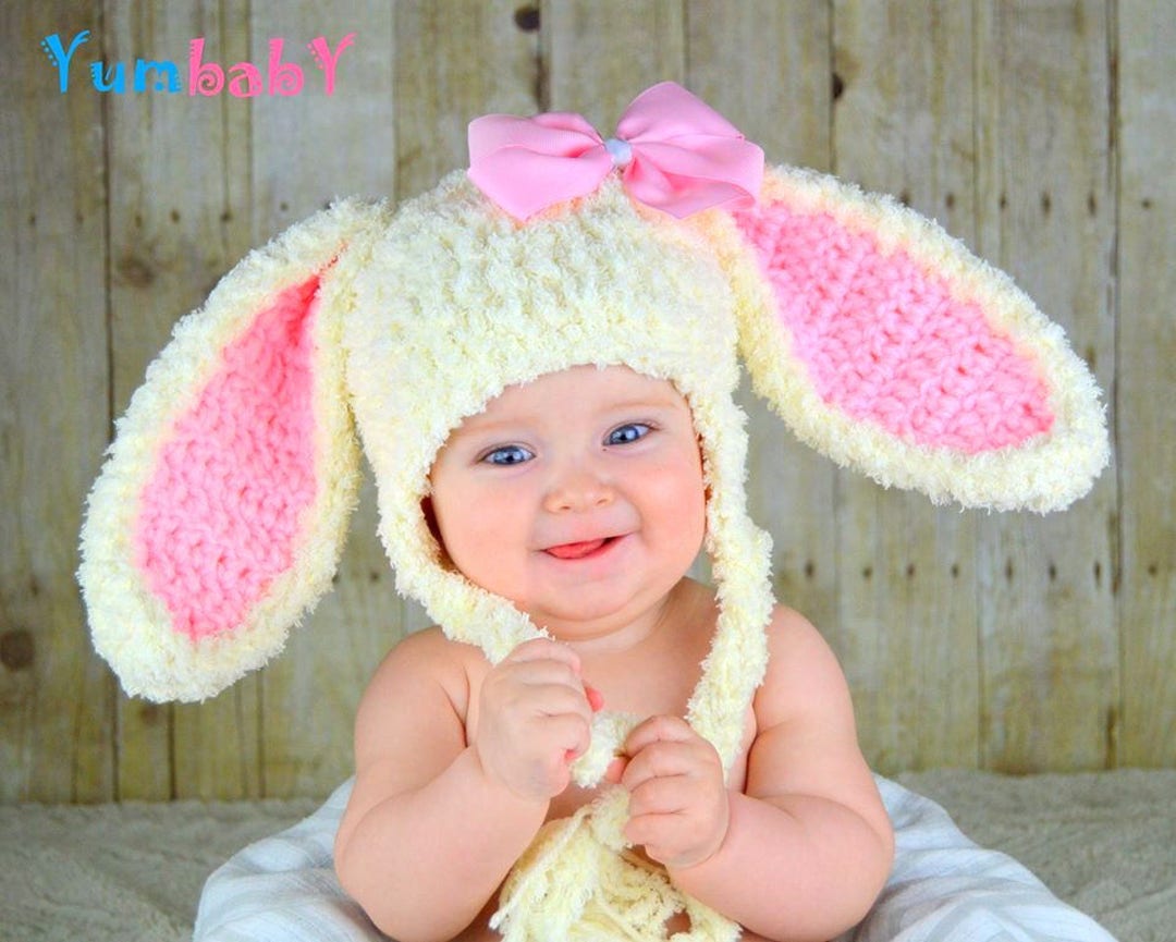Bunny Hat Easter Bunny Hat Baby Bunny Ears Beanie Pink Rabbit Etsy