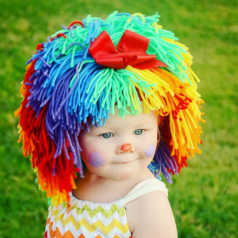 Clown Costume Halloween Costumes Baby Hat Baby Girl Clown Wig Pageant Clothes Colorful Wig Toddler Costume Photo Prop Dress Up Clothes Kids 