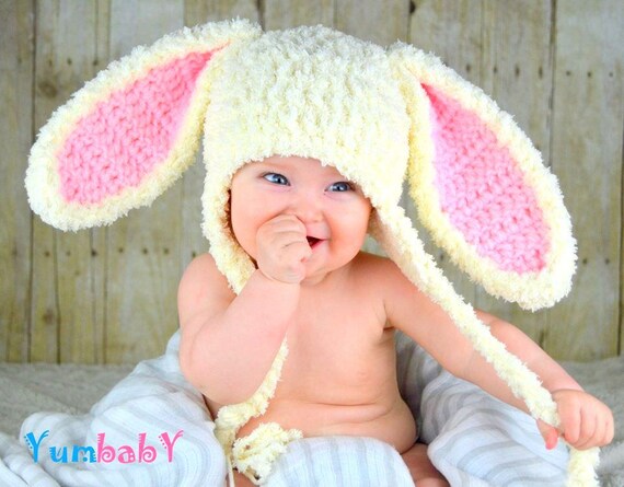 Bebe Chapeaux Paques Chapeau Lapin Oreilles Bonnet Lapin Rose Etsy