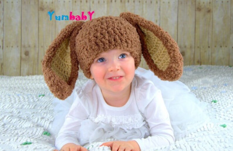Bunny Hats Brown Fluffy Easter Bunny Hat Rabbit Ears Beanie Etsy