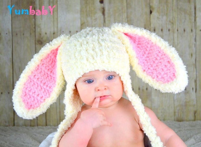 Baby Hats Easter Hat Baby Bunny Ears Beanie Pink Rabbit Hats Etsy