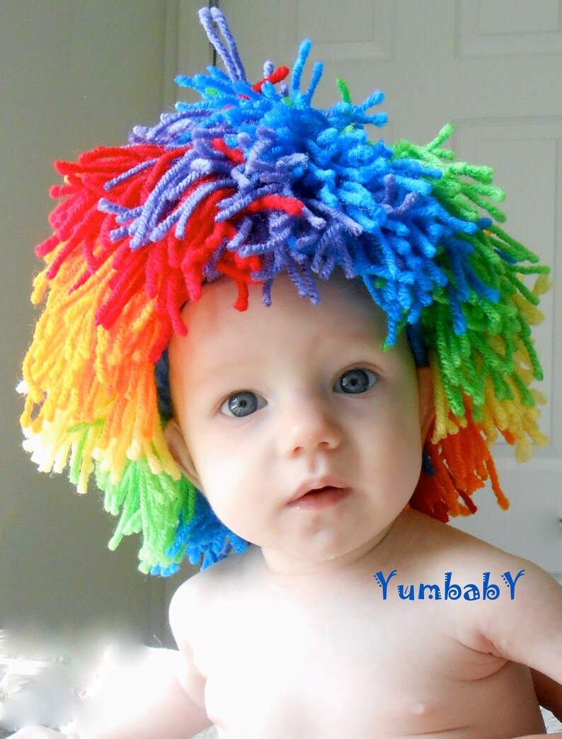 Baby Clown Wig Halloween Costume Rainbow Color Etsy