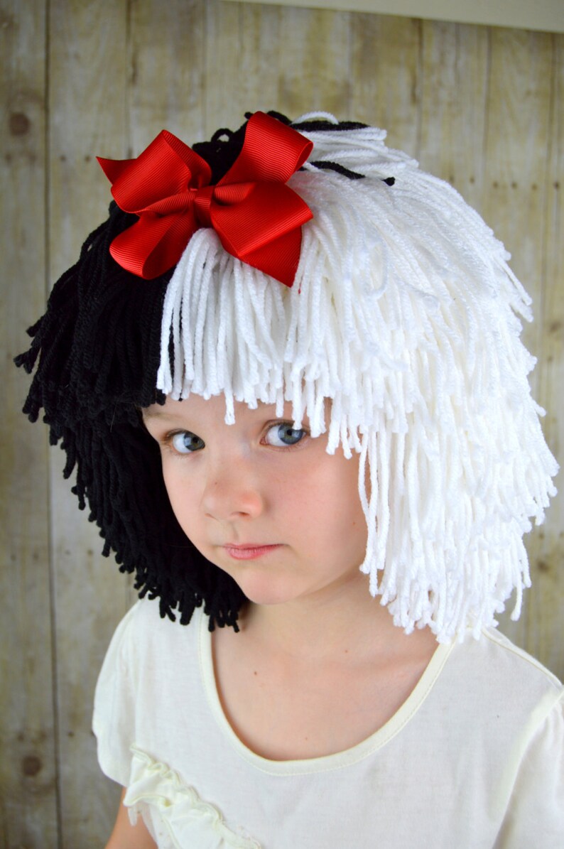 Cruella Deville Wig Halloween Costume for Girls Black and Etsy