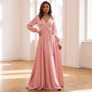modest light pink bridesmaid dresses Blushing Pink Bridesmaid Dresses