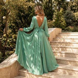 Sage Satin Maxi Dress - Etsy Sage Satin Maxi Dress - Etsy