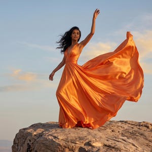 bright orange silk dress Orange Silk Dress Vicente