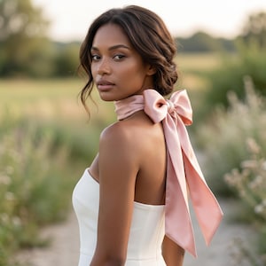 engagement dress with neck scarf Trending: Neck Scarf Wedding Dresses We Love