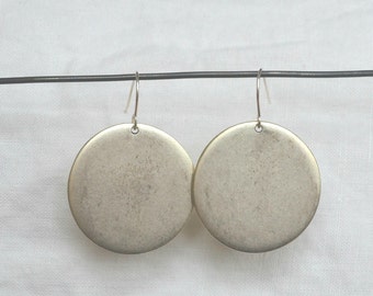 Tag Earring, Large Silver