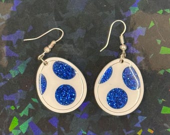 Yoshi Inspired Egg Earrings | Cute Gamer Acrylic Earrings | Kawaii Jewelry