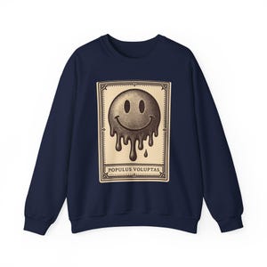 Warped Happy Face Sweatshirt, Neo-Pop T-Shirt, Urban Streetwear, Gift for Him, Modern Art Apparel image 6
