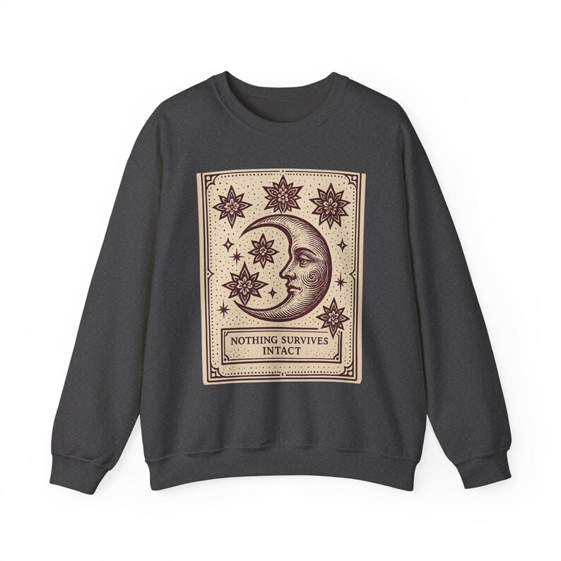Bluza z kapturem Warped Grin, retro bluza w stylu kreskówki Tarota, niebiański księżyc zdjęcie 5