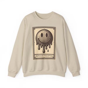 Warped Happy Face Sweatshirt, Neo-Pop T-Shirt, Urban Streetwear, Gift for Him, Modern Art Apparel image 3