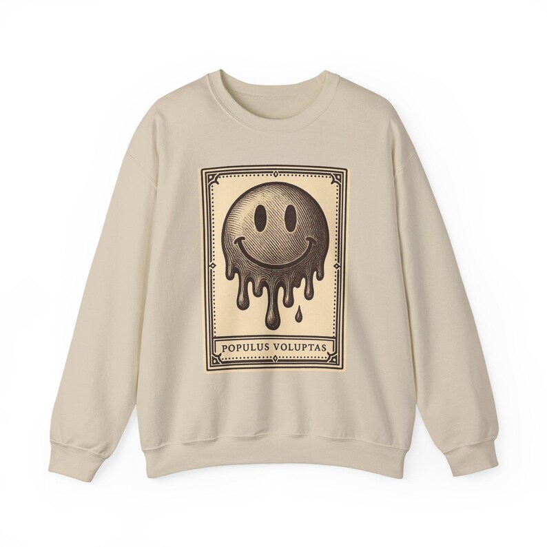 Warped Happy Face Sweatshirt, Neo-Pop T-Shirt, Urban Streetwear, Gift for Him, Modern Art Apparel image 3