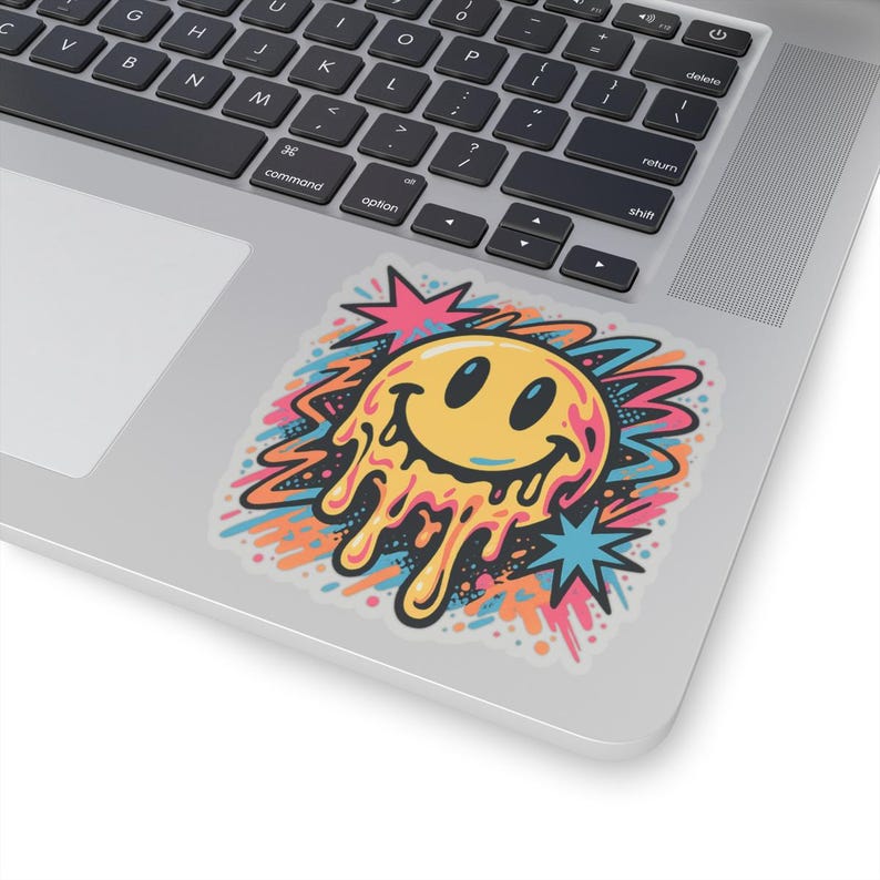 Neo-Pop Melting Happy Face Aufkleber, Urban Streetwear Kunst Aufkleber Bild 14