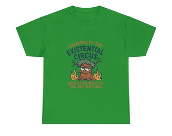 Camiseta con humor de nihilismo suave, camiseta con cita sarcástica, merchandising divertido sobre el agotamiento.