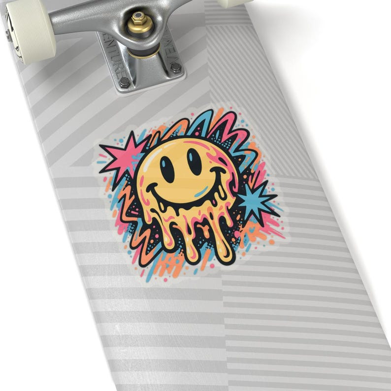 Neo-Pop Melting Happy Face Aufkleber, Urban Streetwear Kunst Aufkleber Bild 20