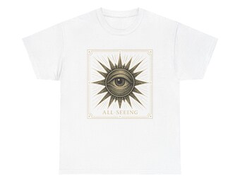 Neo-Pop Allsehendes Auge-T-Shirt, Tarot okkulte Gravur Urban Streetwear Tee