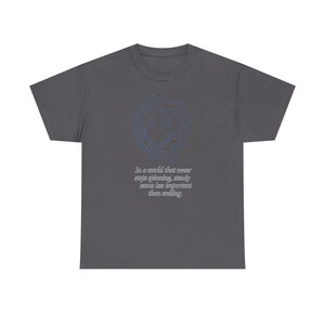 Neo-Pop Warped Happy Face T-Shirt, Urban Streetwear Tee, Line Art Graphic Shirt image 8