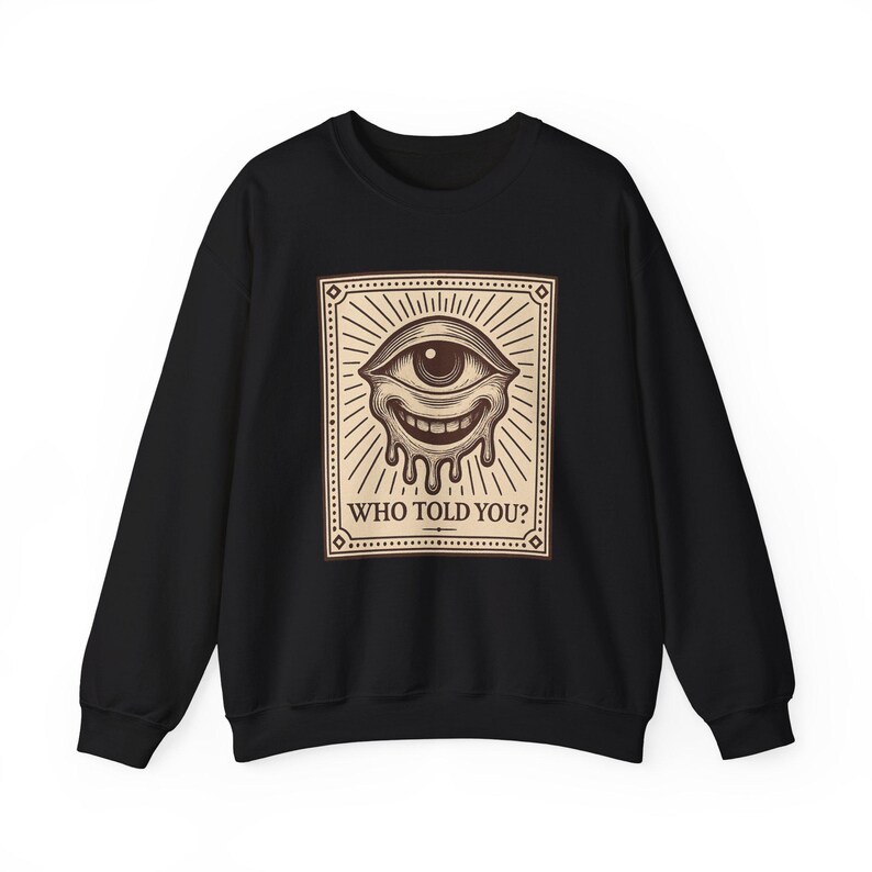 Neo Pop Maskottchen Sweatshirt, Verzogenes Grinsen Shirt, Kapuzenpullover mit tropfendem Gesicht, Geschenk für Kunstliebhaber, fast für Erwachsene Co Bild 2