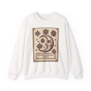 Bluza z kapturem Warped Grin, retro bluza w stylu kreskówki Tarota, niebiański księżyc zdjęcie 1