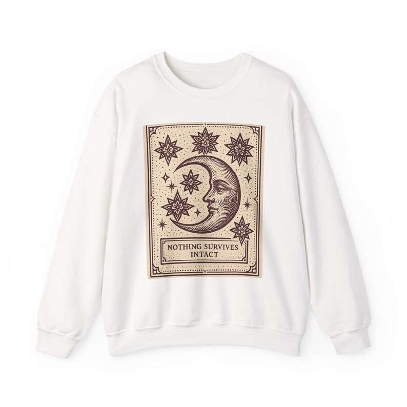 Bluza z kapturem Warped Grin, retro bluza w stylu kreskówki Tarota, niebiański księżyc zdjęcie 1