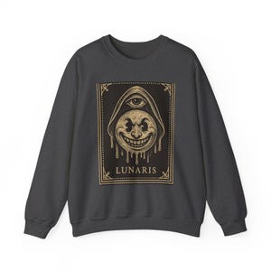 Felpa con cappuccio vintage con mascotte della luna in stile cartone animato, Warped Grin Neo Pop Apparel immagine 5