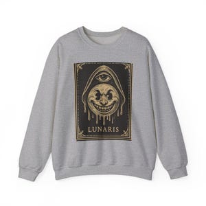 Felpa con cappuccio vintage con mascotte della luna in stile cartone animato, Warped Grin Neo Pop Apparel immagine 4